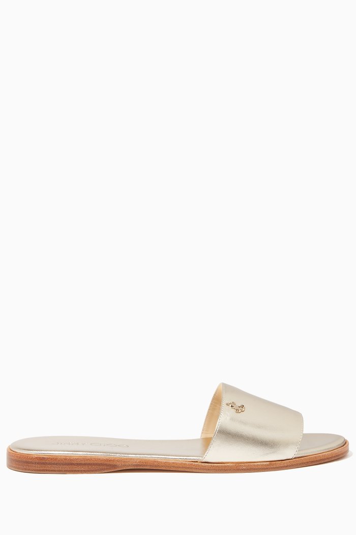 

Minea Metallic Leather Flats, Silver