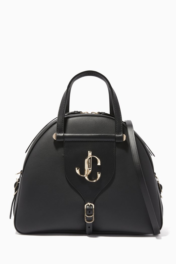 

Varenne Bowling M Leather Bag, Black