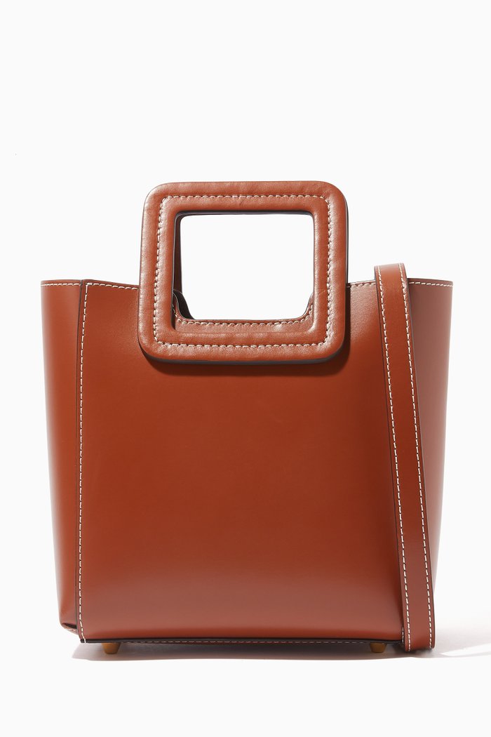

Mini Shirley Bag in Calf Leather, Neutral