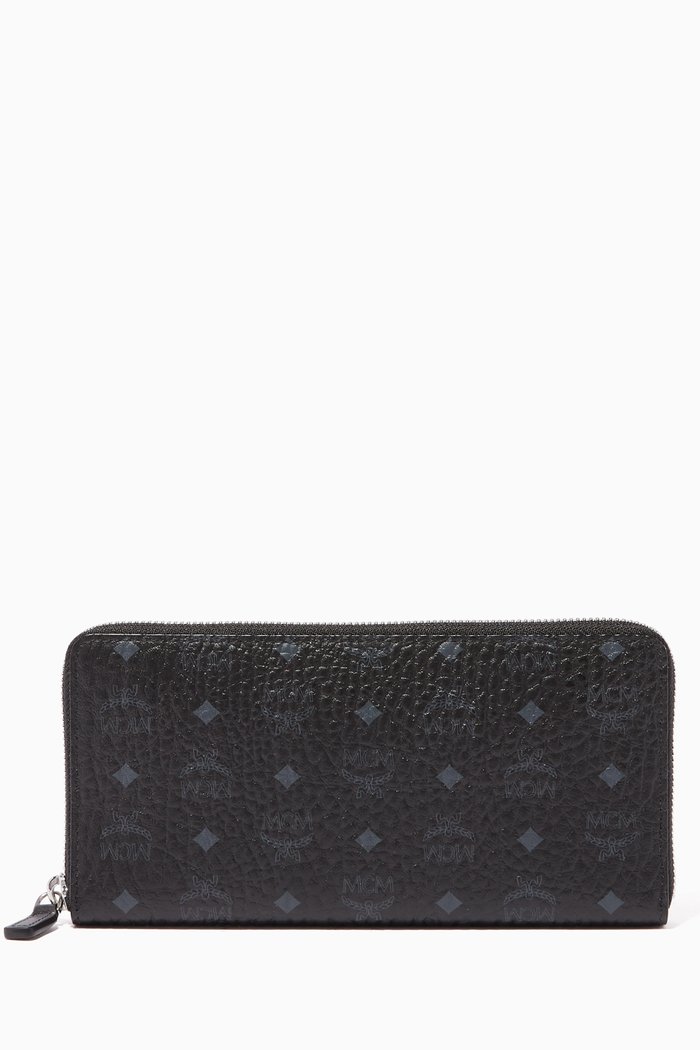 Large Zip-Around Wallet, Black