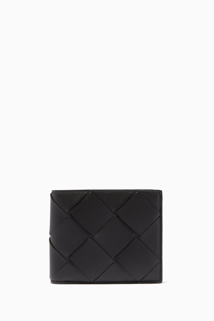 

Enlarged Intrecciato Nappa Bi-Fold Wallet, Black