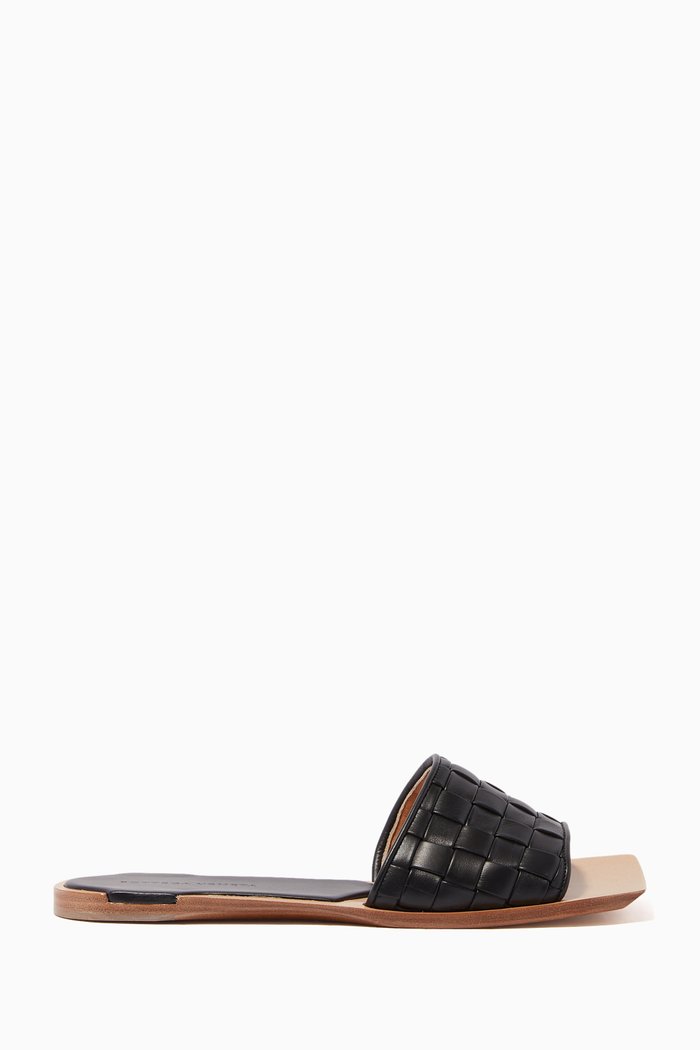 

Ravello Intrecciato Nappa Slides, Black