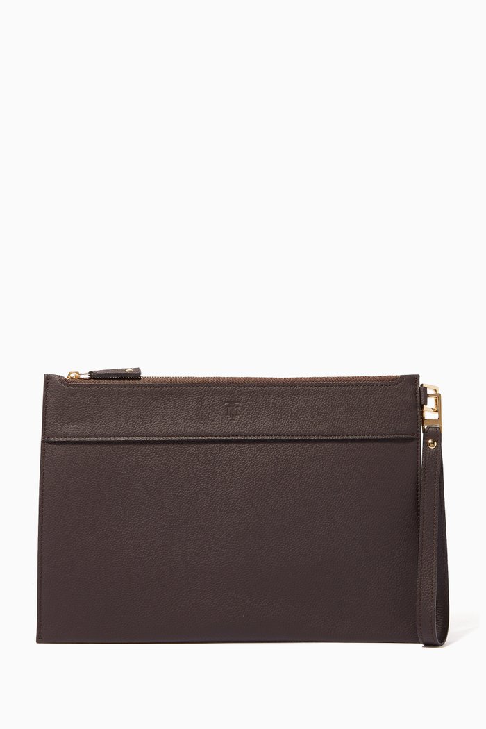 

Medium Nomad Leather Pouch, Brown