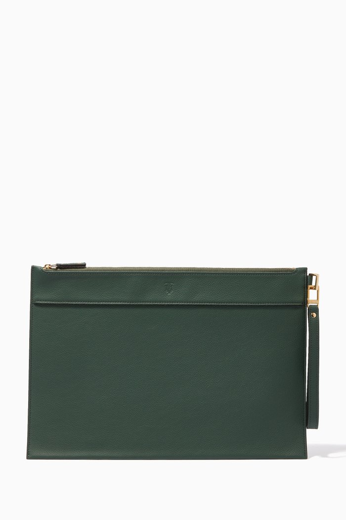 

Large Nomad Leather Pouch, Green