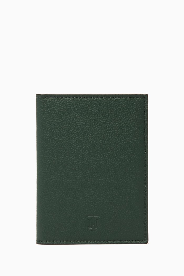 

Grain Leather Passport Cover, Green