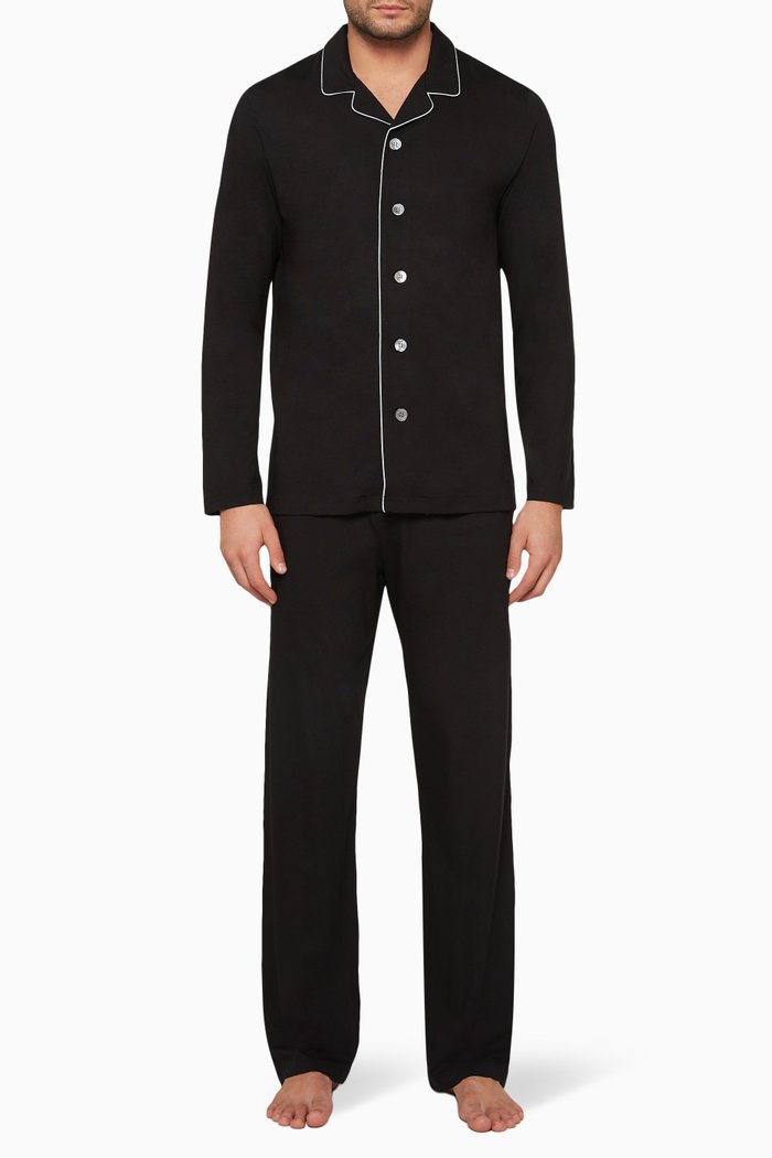 

Basel Jersey Pyjama Set, Black