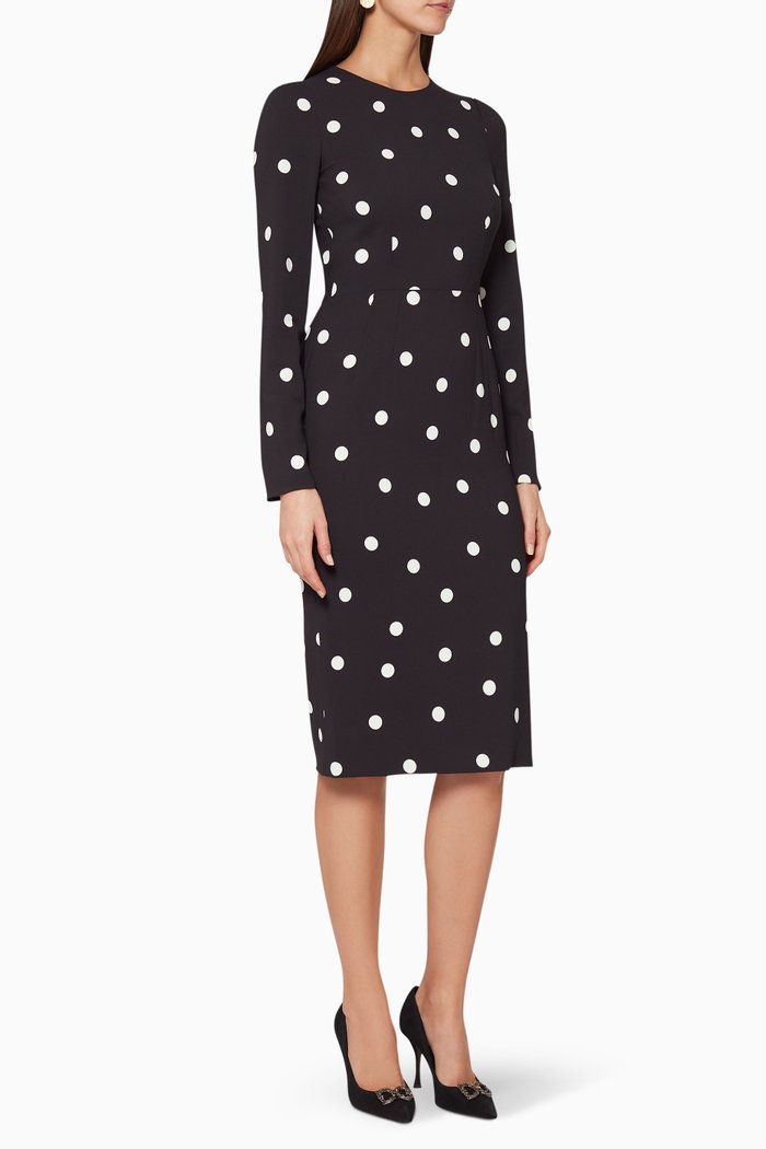 

Polka-Dot Sheath Dress, Black