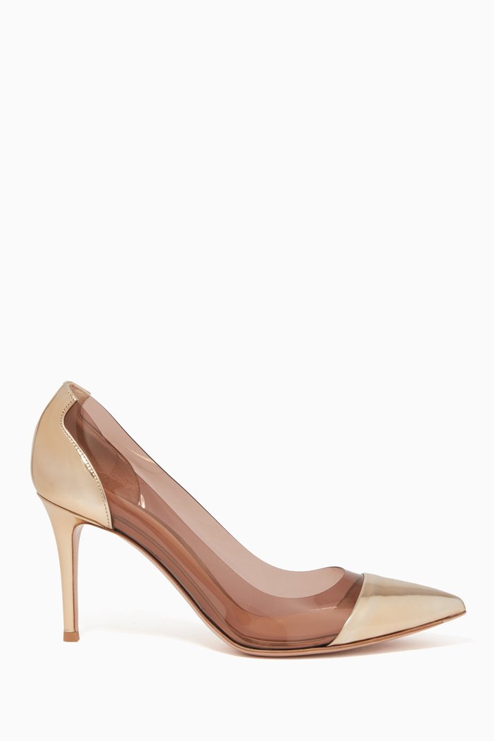 

Plexi Mirror Leather Pump, Gold