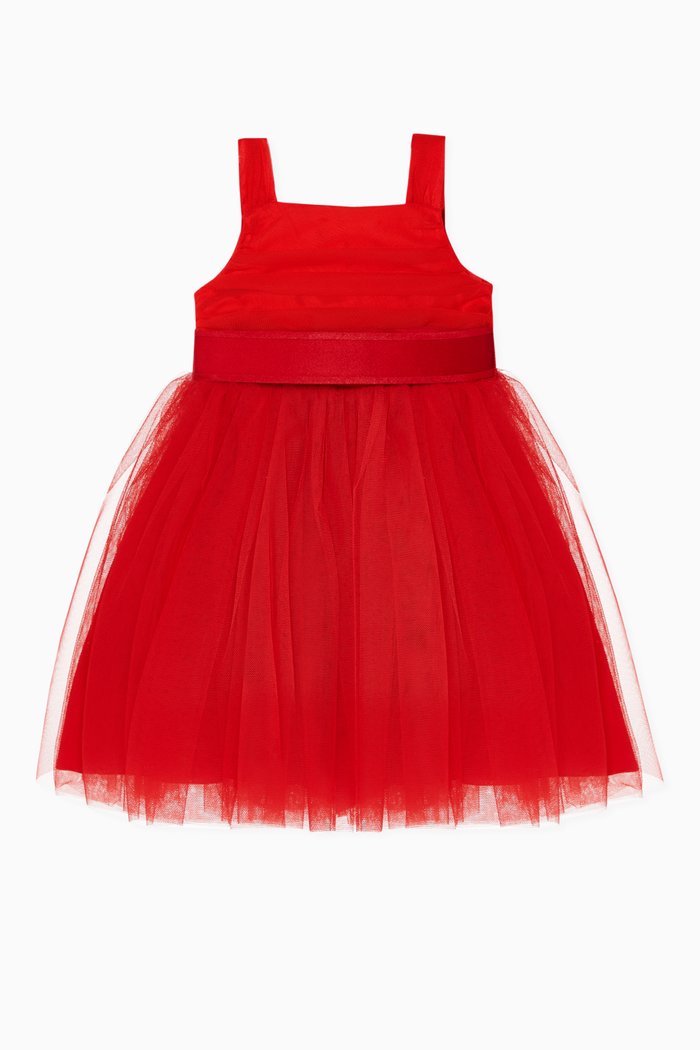 

Tulle Tiered Dress, Red