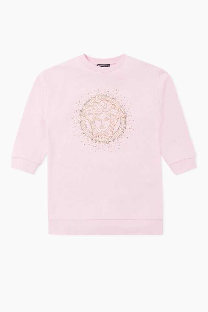 Embellished Medusa Logo Sweatshirt, Pink