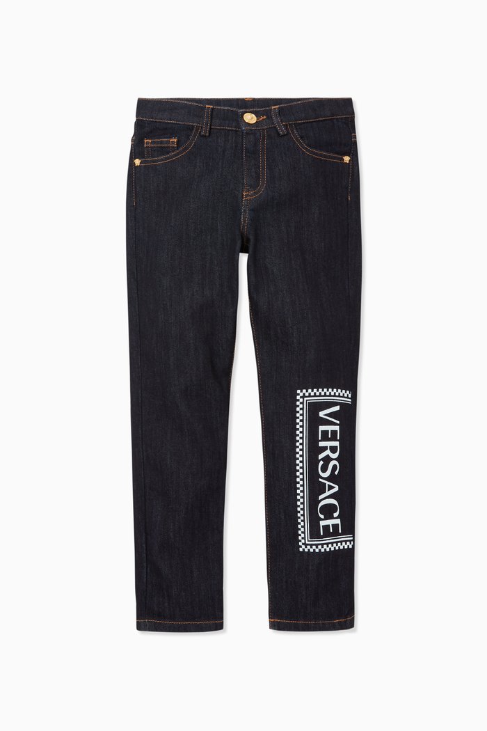 

Logo Print Denim Jeans, Blue