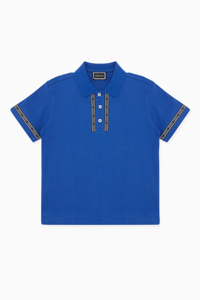 

Logo Trim Polo T-Shirt, Blue