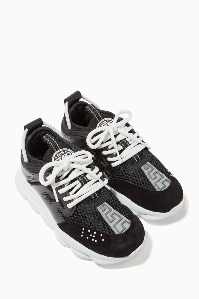 

Chain Reaction Leather Sneakers, Black