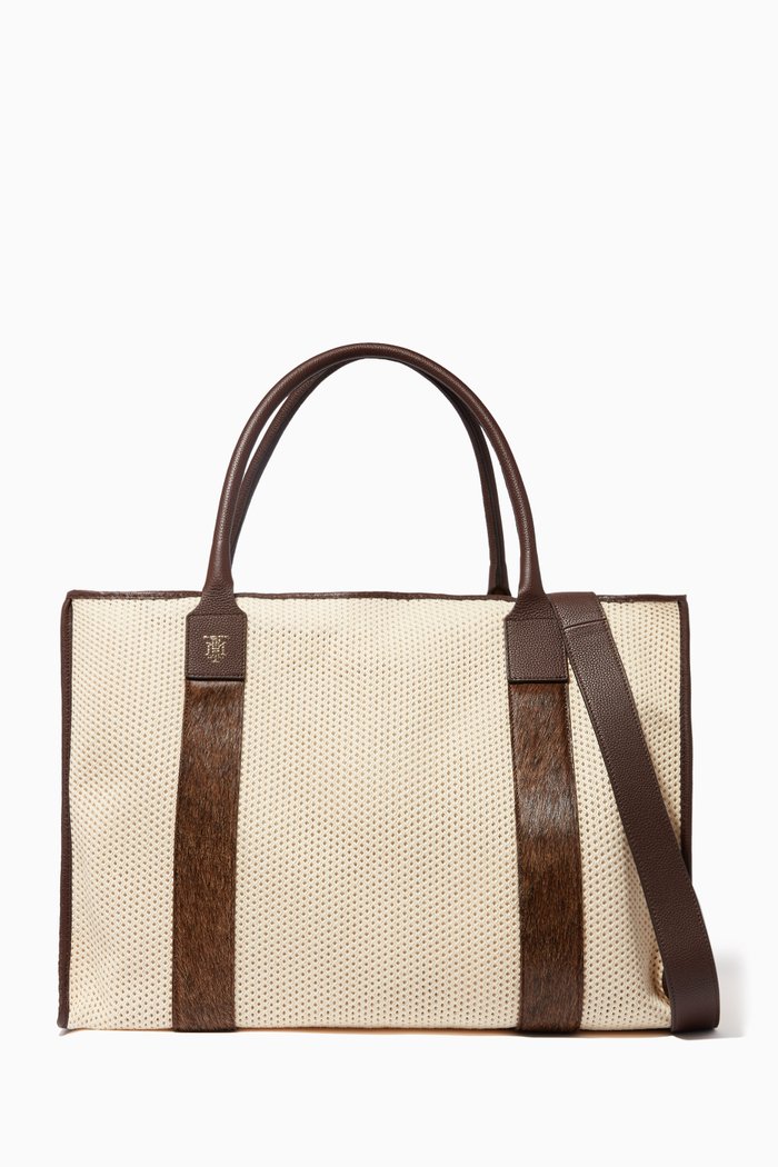 

Elektra Leather & Mesh Bag, Brown