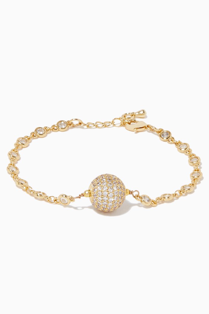 Cubic Zirconia Ball Sparkle Bracelet, Gold