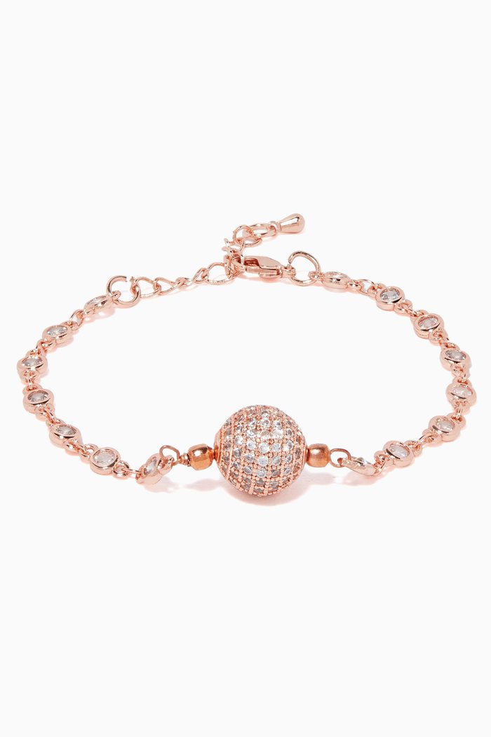 

Cubic Zirconia Ball Sparkle Bracelet, Rose gold