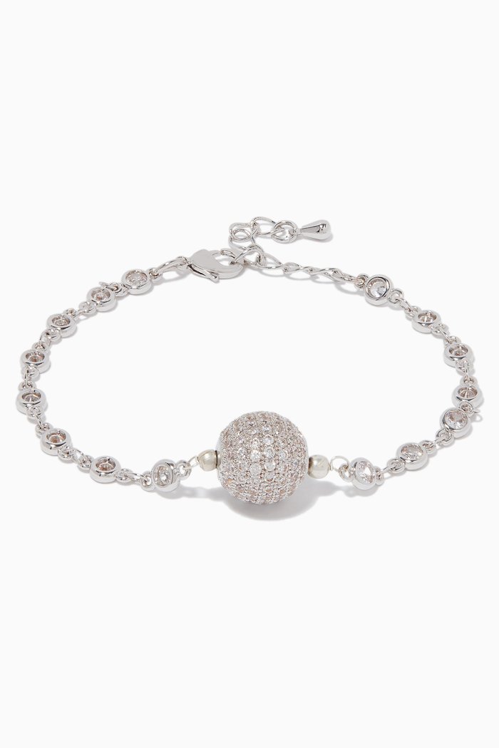 

Cubic Zirconia Ball Sparkle Bracelet, Silver