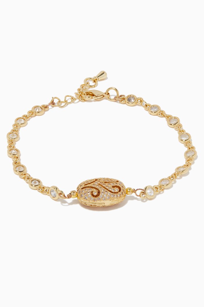 

Engraved Swirl Sparkle Bracelet, Gold