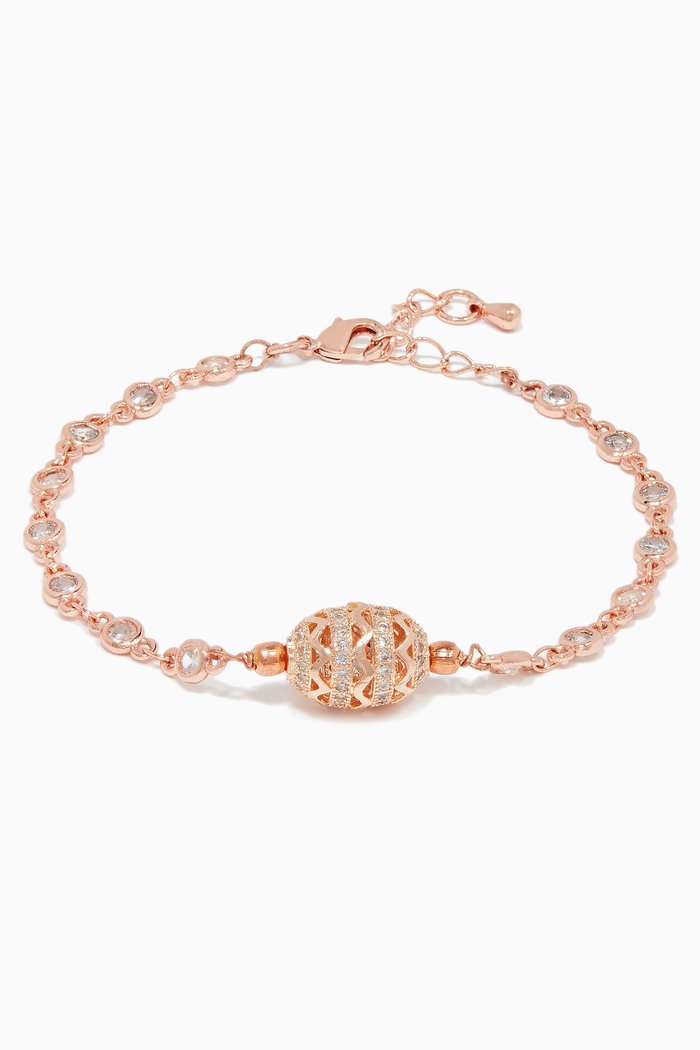 

Carved Wave Sparkle Bracelet, Rose gold