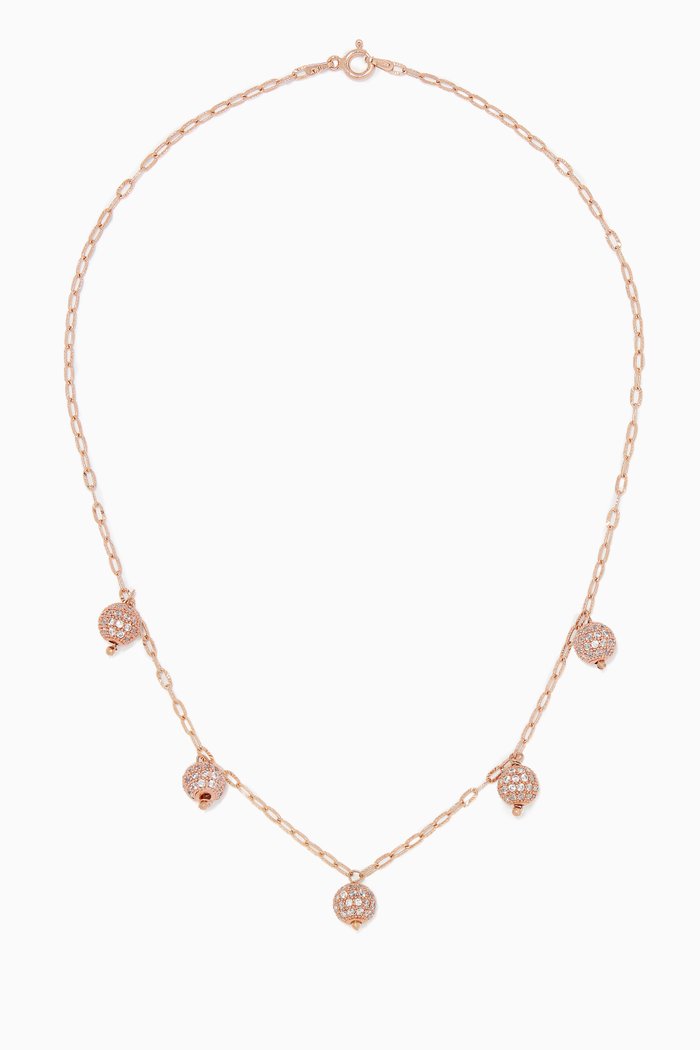 

Sana Charm Necklace, Rose gold