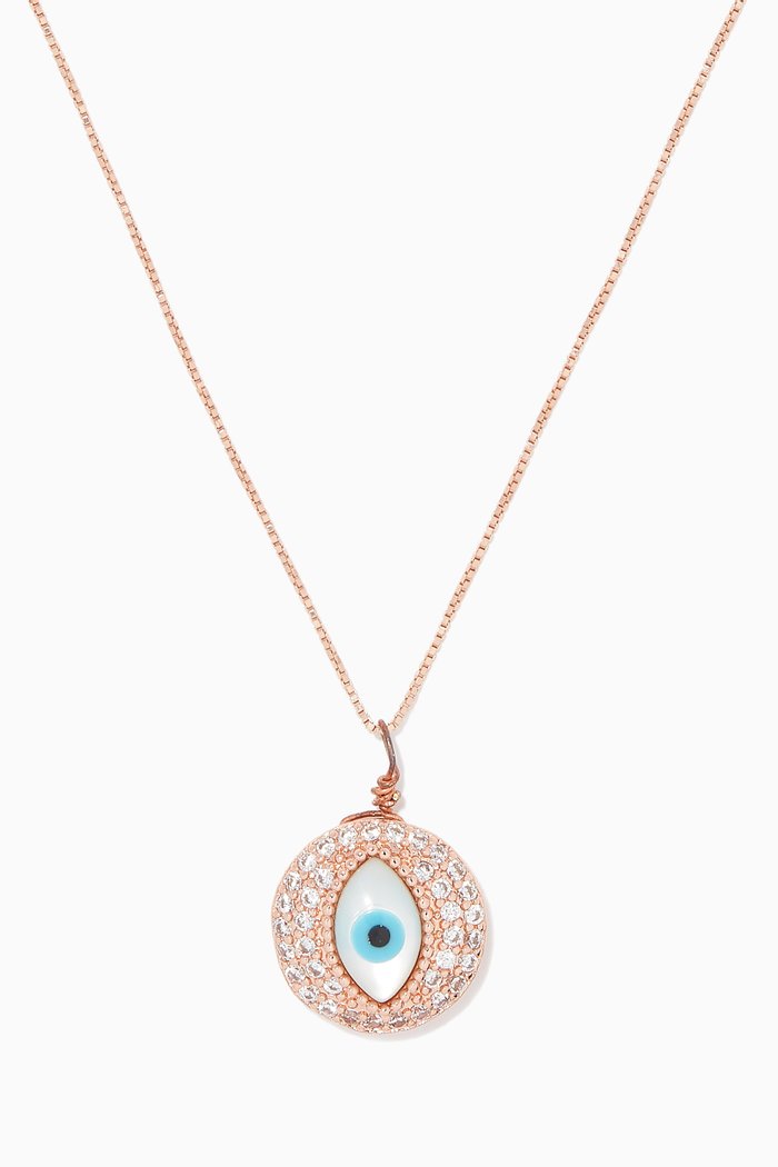 

Evil-Eye Pendant Necklace, Rose gold