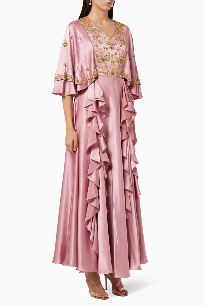 

Floral Embroidered Kaftan, Pink
