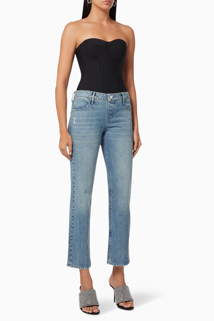 Boned Bodice and Denim Jumpsuit, Blue
