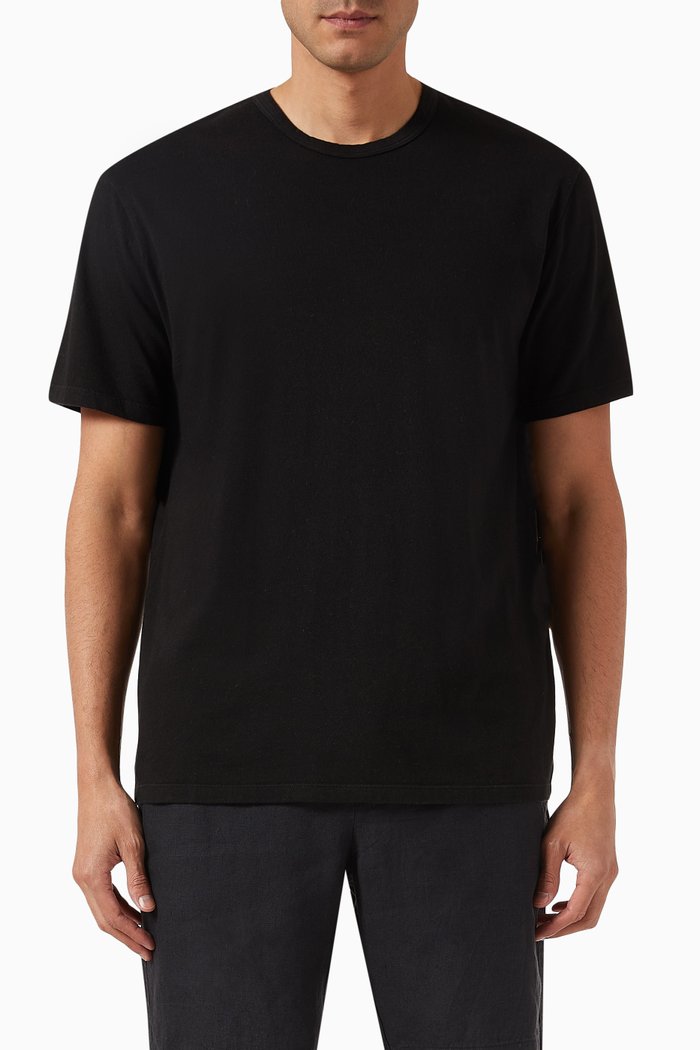 Garment Dye T-shirt in Jersey, Black