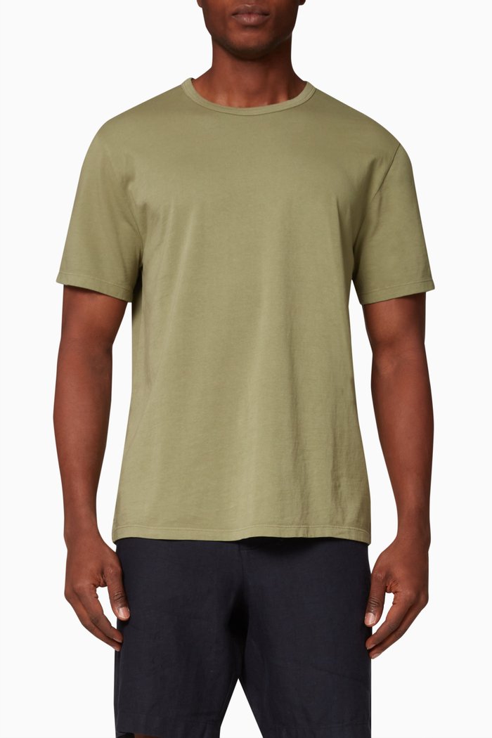 Garment Dye T-shirt in Jersey, Green
