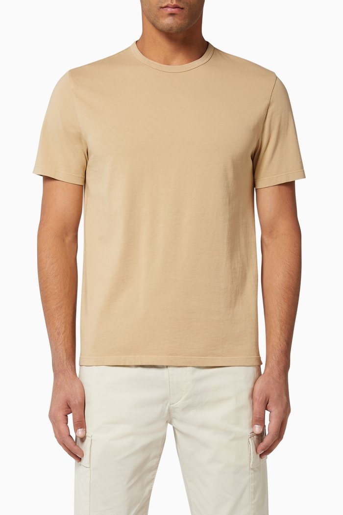 Garment-Dyed Cotton T-Shirt, Brown