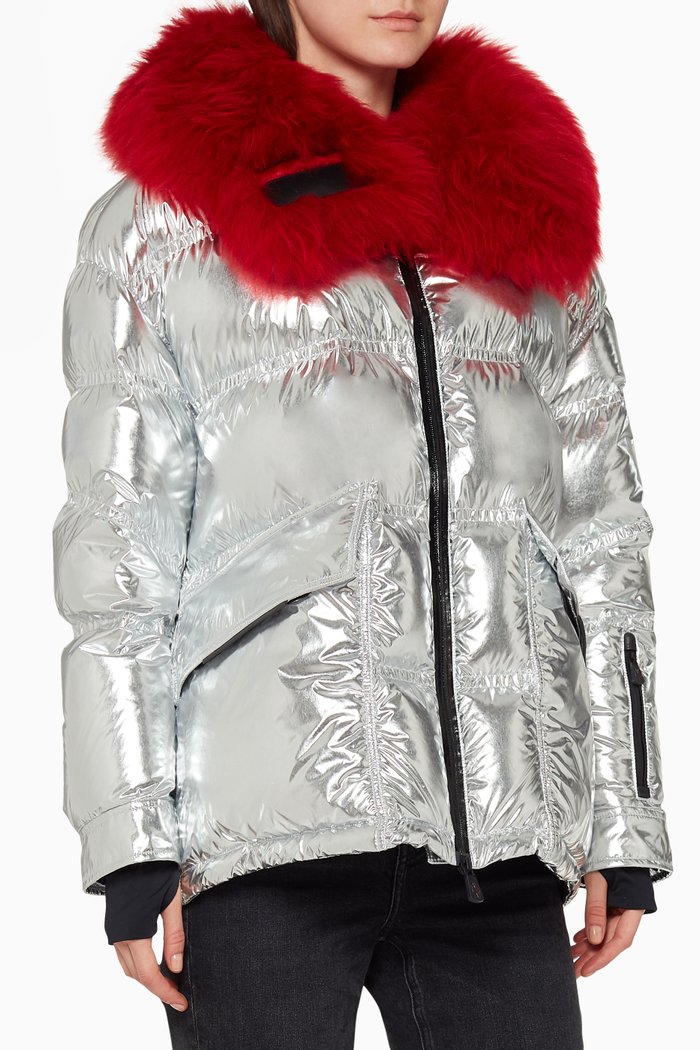 

Atena Shearling Puffer Jacket, Silver