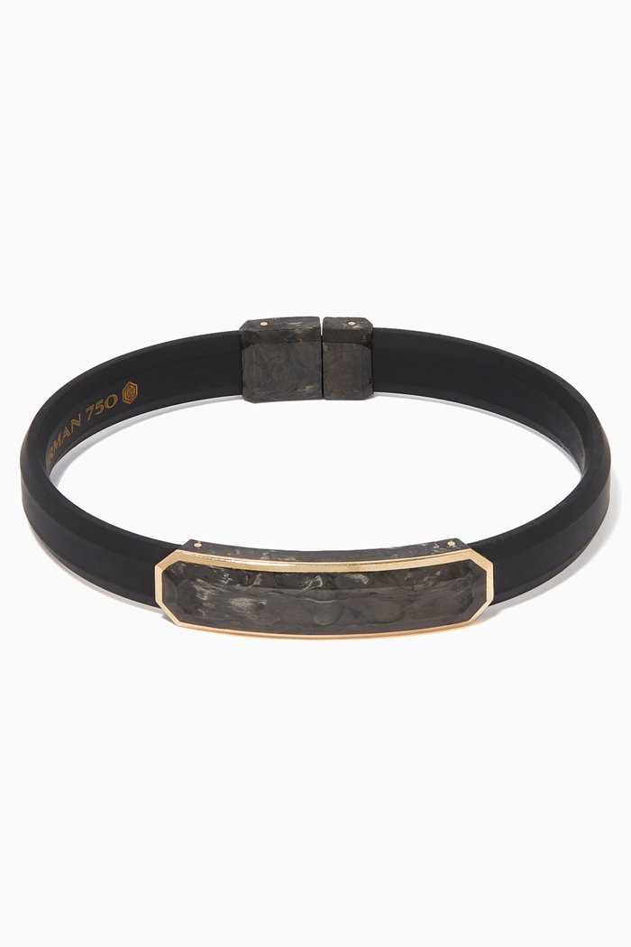 

Forged Carbon & Gold Rubber Bracelet, Black