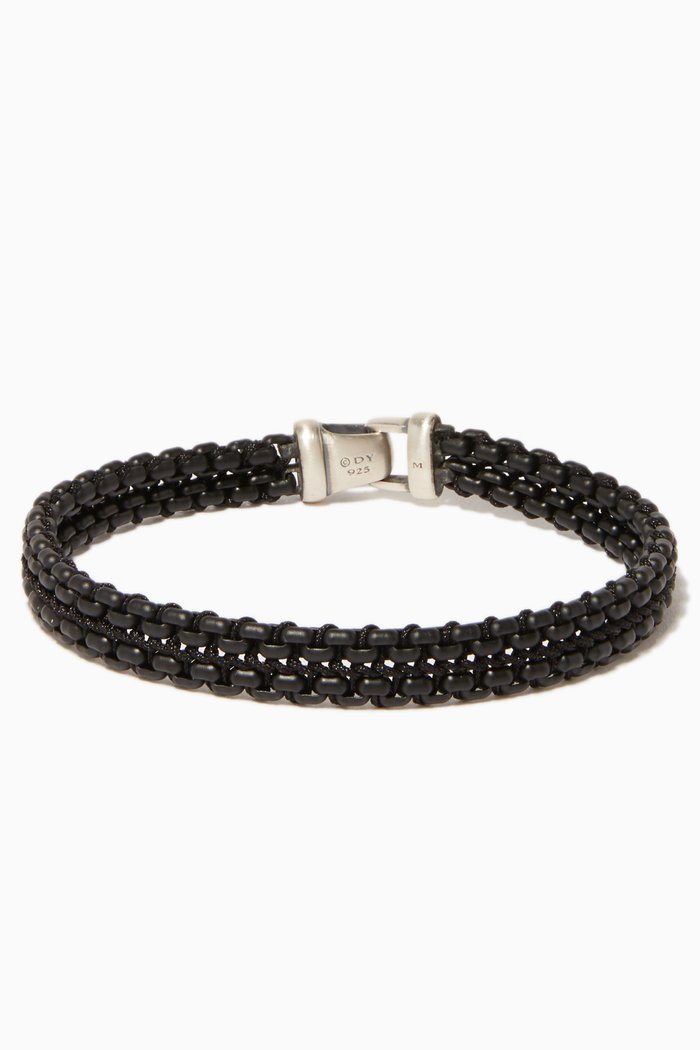 

Woven Box Chain Bracelet, Black