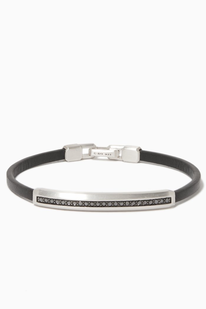 

Pavé Black Diamonds Leather ID Bracelet
