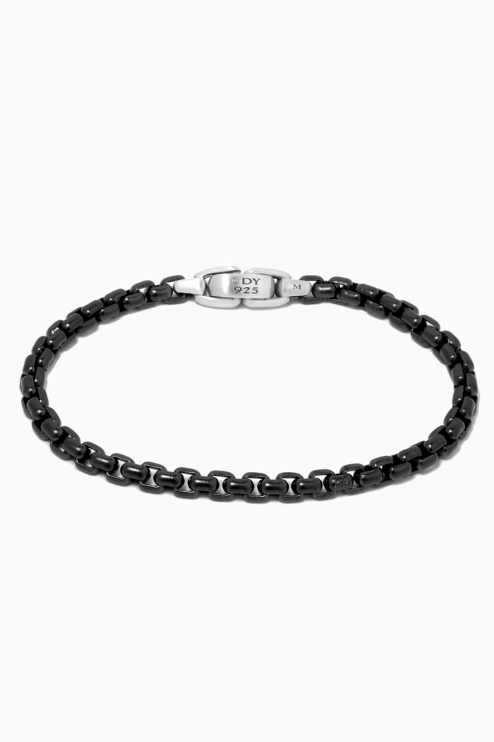 

Box Chain Bracelet in Stainless Steel, 5mm, Black