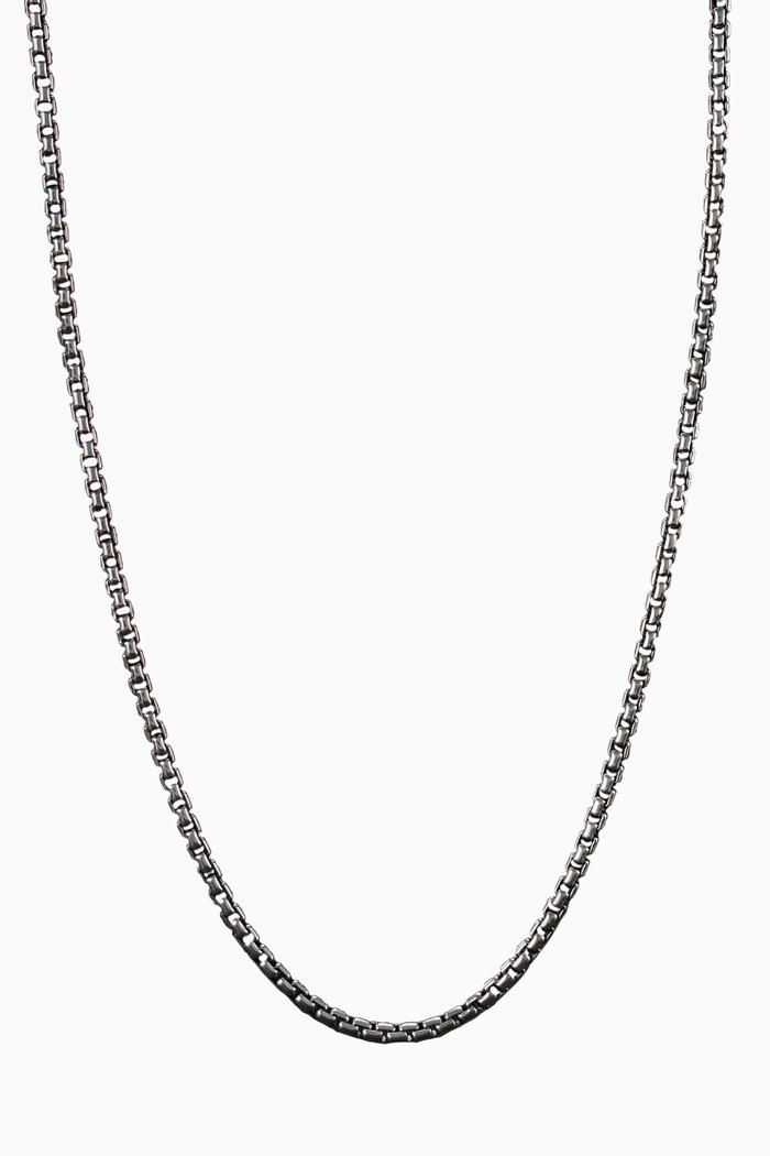 

Small Box Chain Necklace in Sterling Silver, 2.7mm