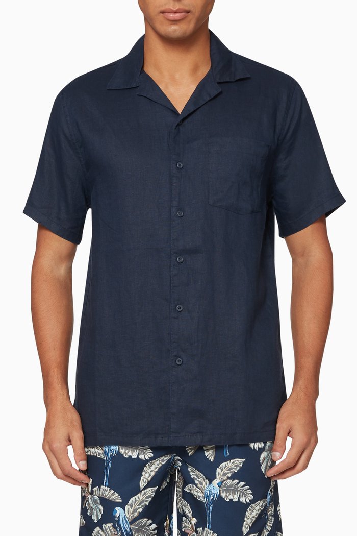

Vacation Short-Sleeved Shirt, Blue