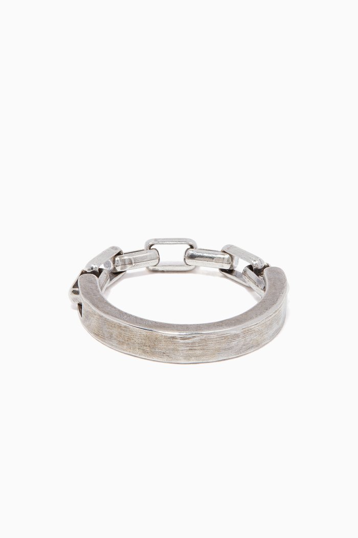 

Sterling Silver Half Cuff to Box Chain Ring
