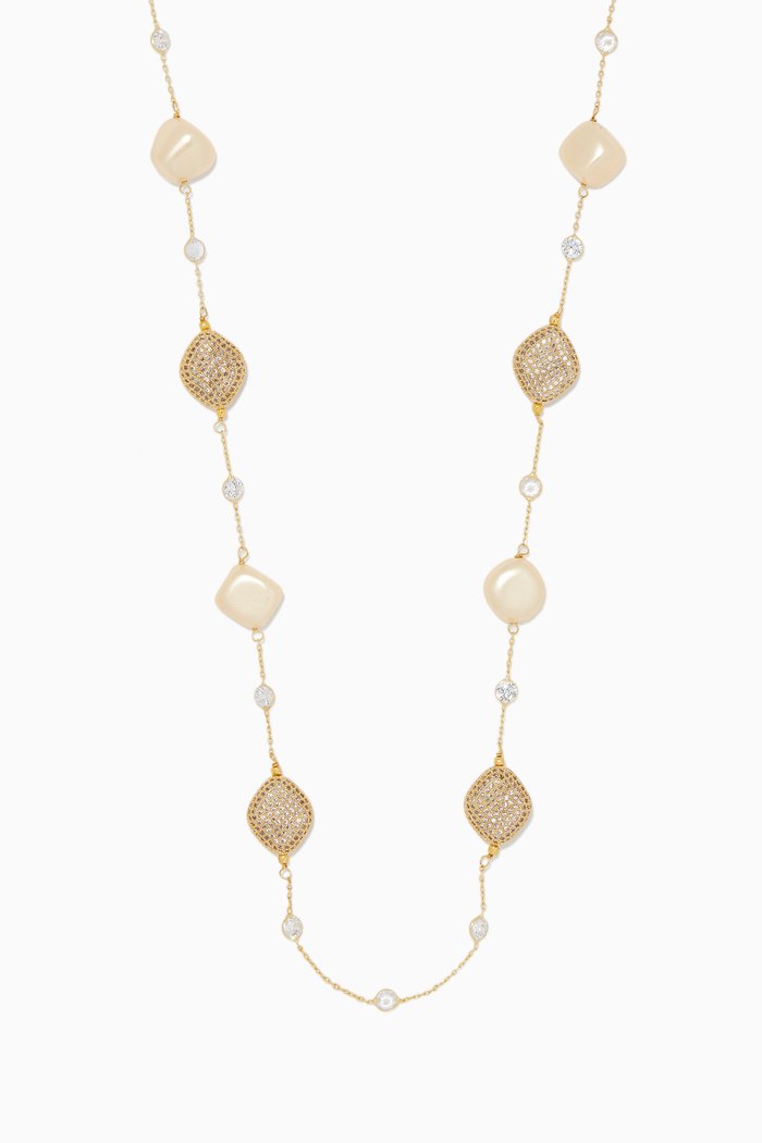 

Baroque Pearl Necklace, Gold