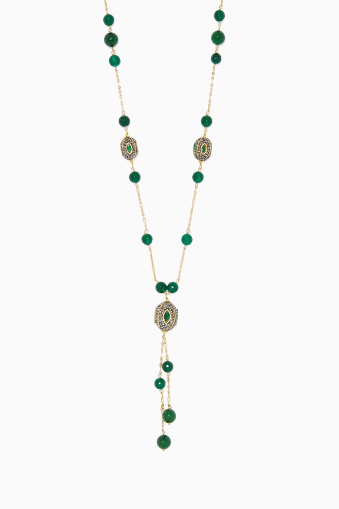 

Shimmer & Quartz Tassel Necklace, Gold