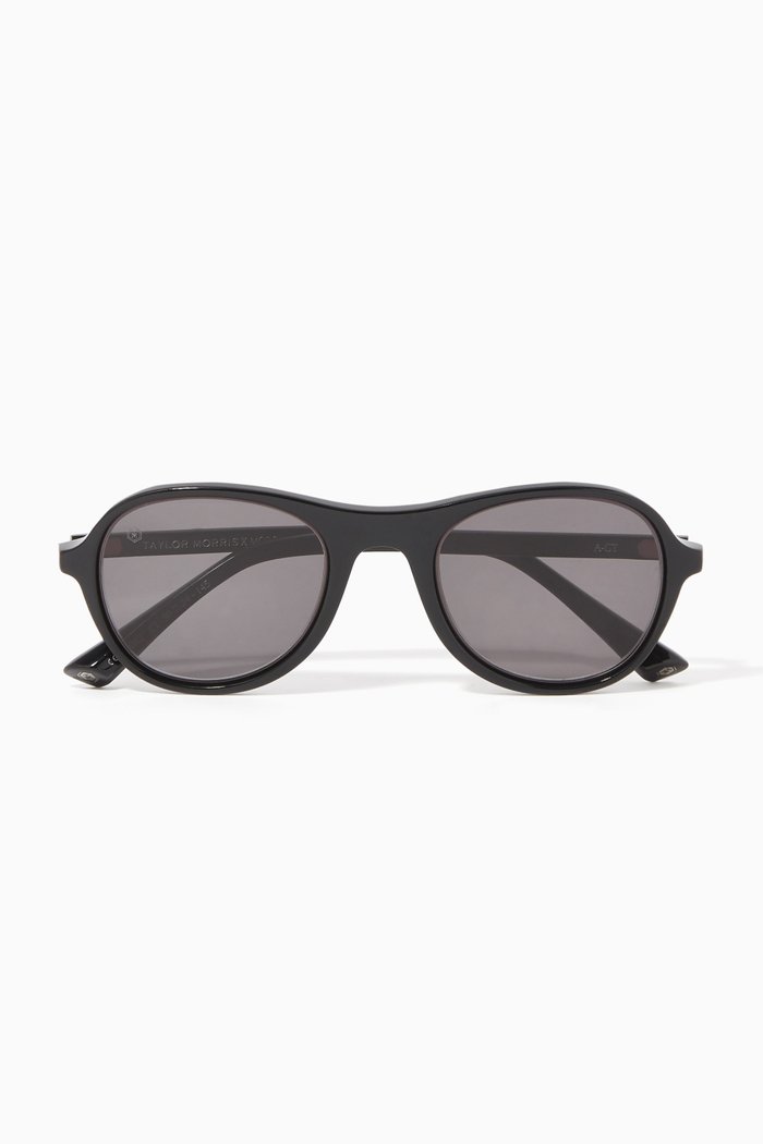 

A-GT Oval Sunglasses, Black