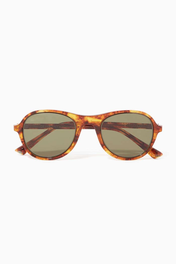 

A-GT Oval Sunglasses, Brown