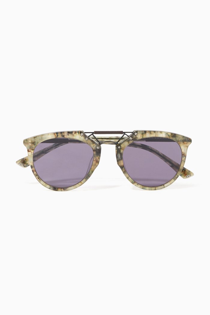 

H.F.S Double Bridge Marble Sunglasses, Green