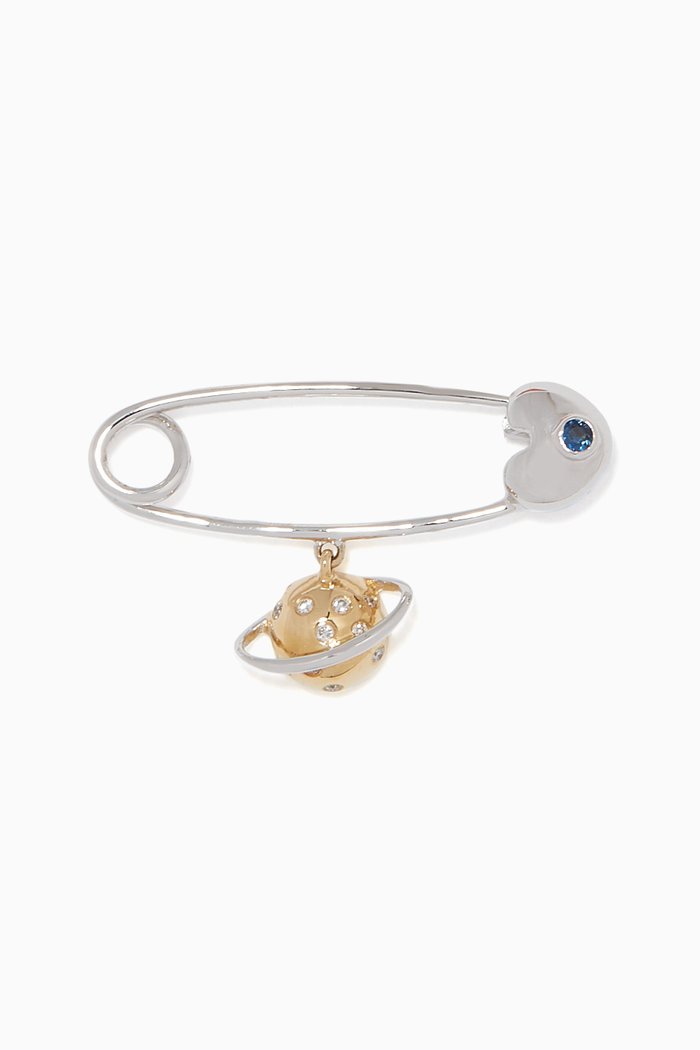 

'It's A Boy!' Jupiter Diamond & Sapphire Brooch, Multicolour