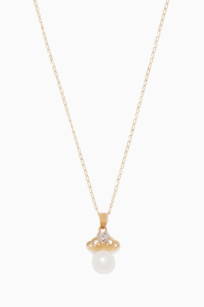 

My Princess Pearl Diamond Pendant Necklace, Gold