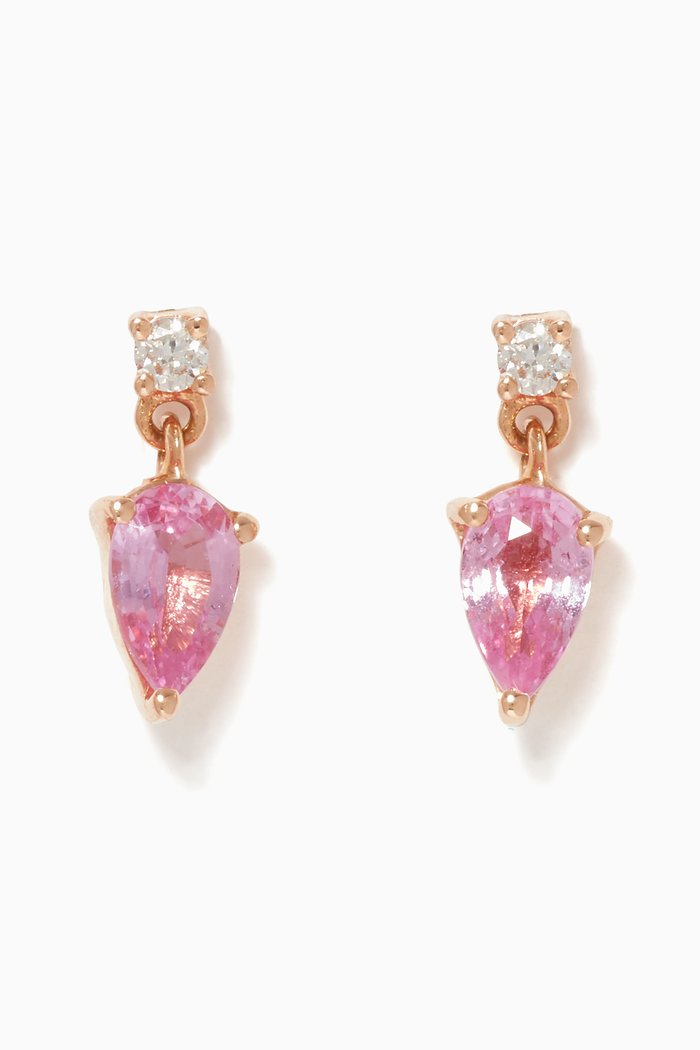 

Drop Sapphire & Diamond Earrings, Pink