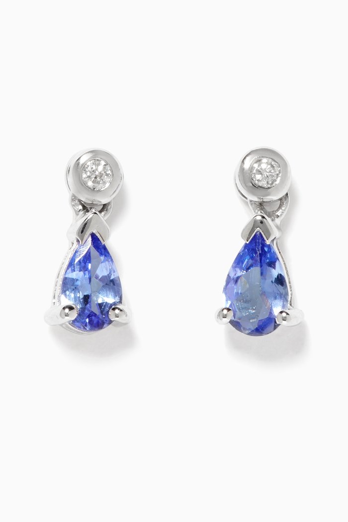

Drop Tanzanite & Diamond Earrings, White
