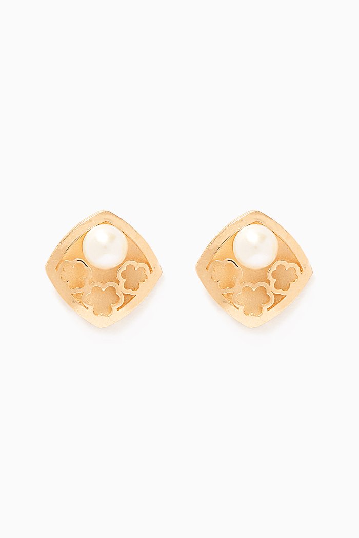 

Pearl Stud Earrings, Gold