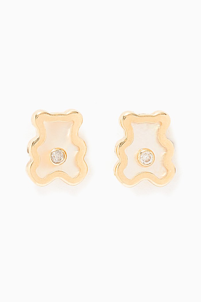 

Bear Diamond Stud Earrings, Gold