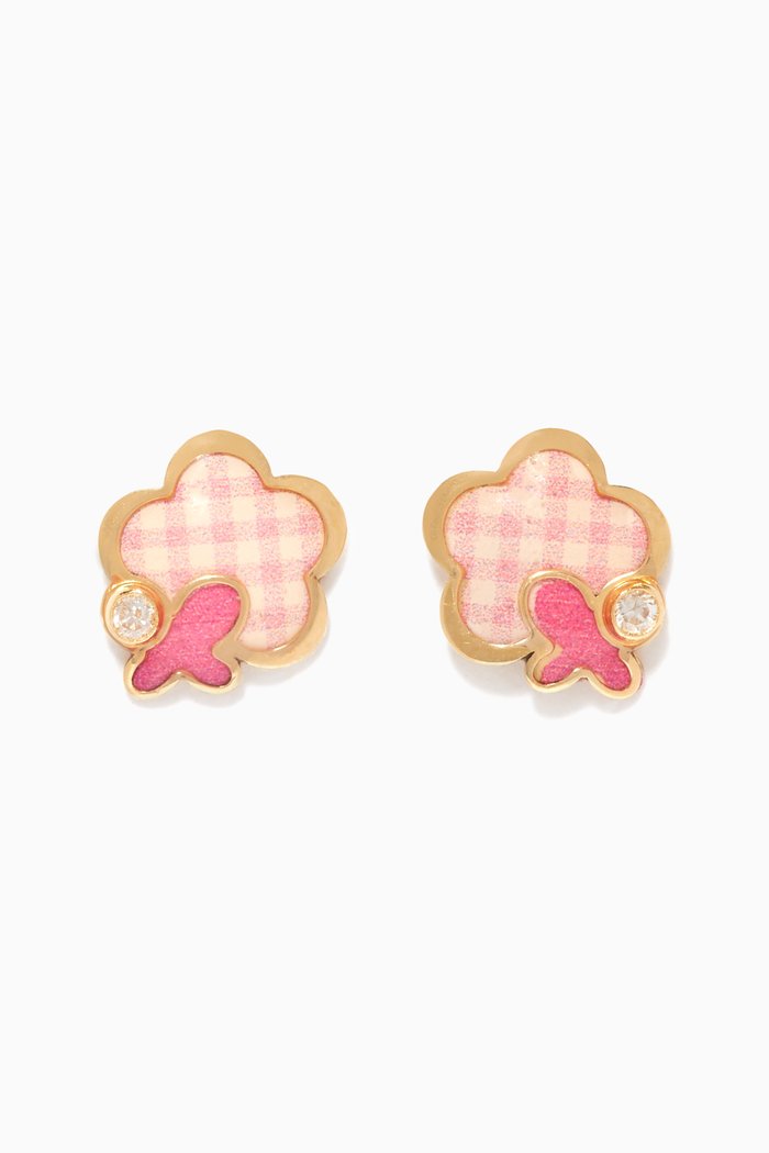 

Floral Diamond Stud Earrings, Gold